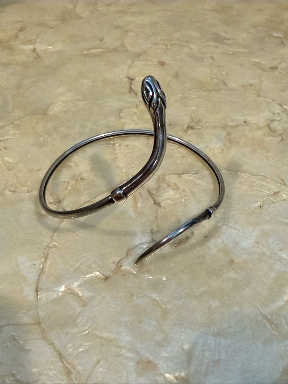 Silver Snake Serpent Adjustable Wrap Cuff Bracelet